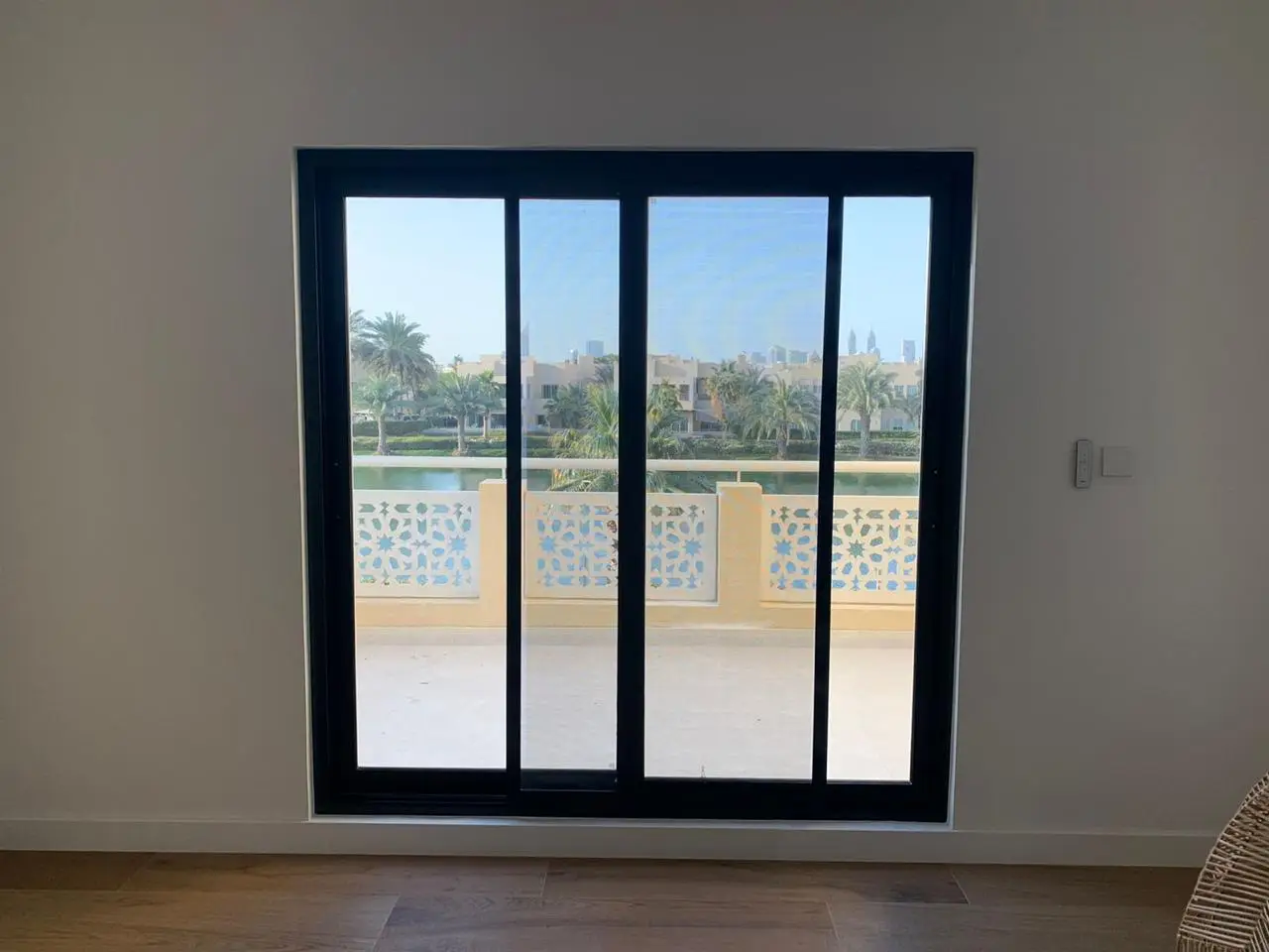 Black aluminium sliding door
