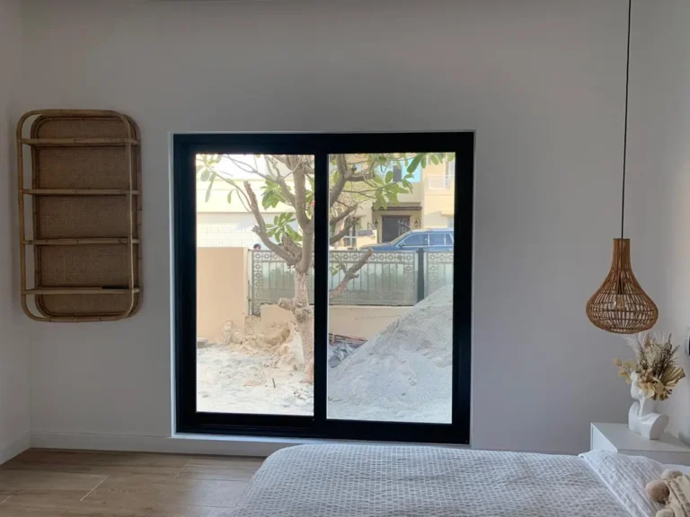 Black aluminium sliding window