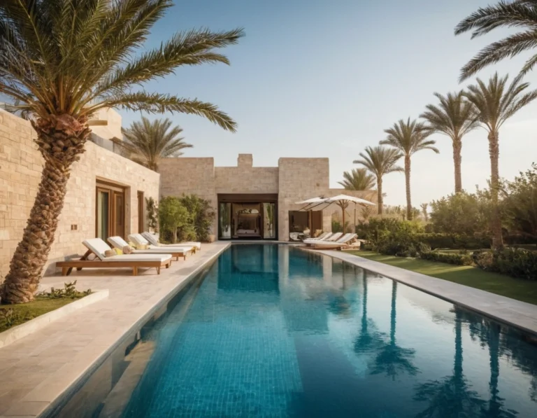 Villa swimming pool and landscaping